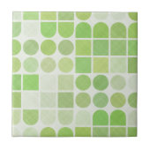 Retro Green Geometric Pattern Tegeltje (Voorkant)