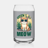 Rétro "Green is the New Meow" Cool Chat Nature Art (Verso)