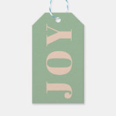 Retro green joy typografie kerst cadeaulabel (Voorkant)