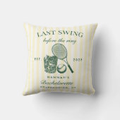 Retro Green laatste swing voor de Ring Tennis Bach Kussen (Achterkant)