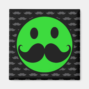 Retro Green Mustache Mustache Stache Magneet
