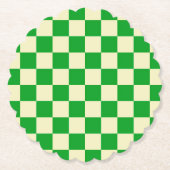 Retro Green of White Checkerboard Pattern Kartonnen Onderzetters (Voorkant)