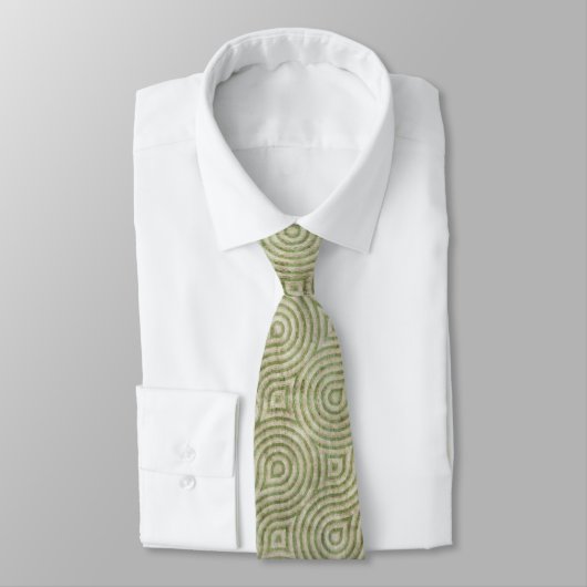 Retro Green Pattern Stropdas (Gebonden)