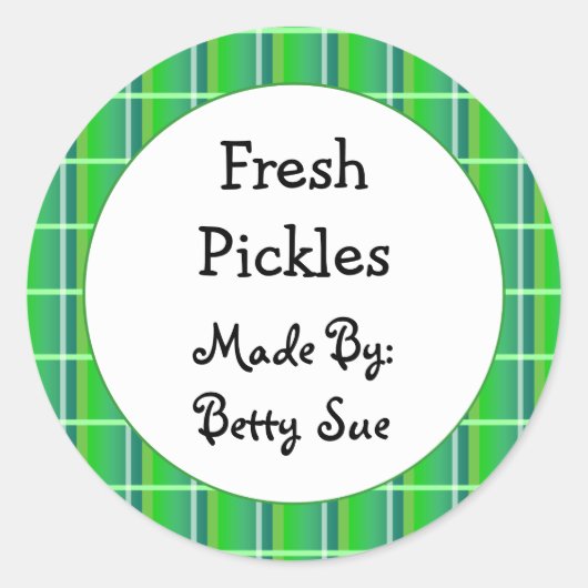 Retro Green Pset Custom Canning of Baking Sticker (Voorkant)