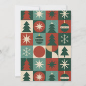 Retro Green Red Mid Mod Geruite Vakantie Kaart (Achterkant)