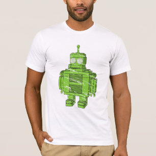 Retro Green Robot met krassen T-shirt