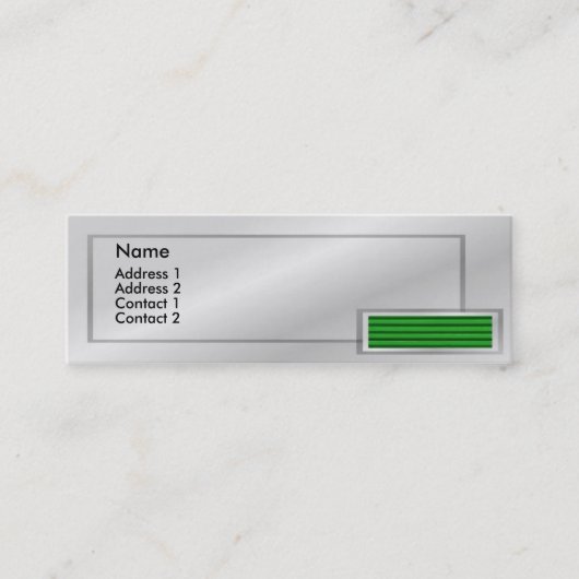 Retro - Green Shutter Profile Card Mini Visitekaartje (Voorkant)