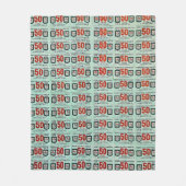 Retro Green Stamps Fleece Deken (Voorkant)