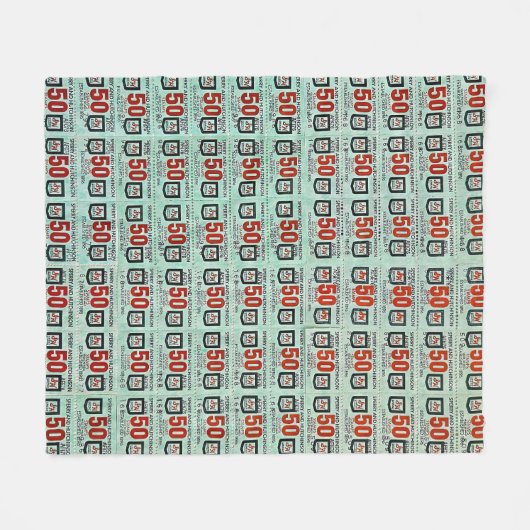 Retro Green Stamps Fleece Deken (Voorkant (Horizontaal))