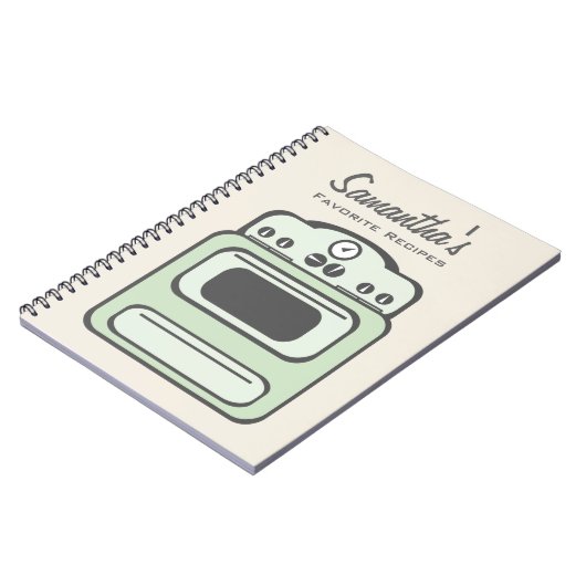Retro Green Stove Recipe notebook Notitieboek (Linkerzijde)