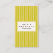 Retro Green Stripes Trendy Moderne Funky QR-code Visitekaartje (Voorkant)