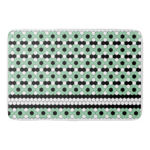 Retro Green Tegel Flower Design Badmat