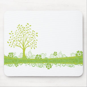 Retro Green Tree Muismat