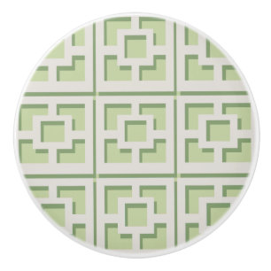 Retro Green Trellis Ceramic Pull Keramische Knop
