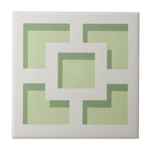Retro Green Trellis Ceramic Tile Tegeltje