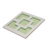 Retro Green Trellis Ceramic Tile Tegeltje (Zijkant)