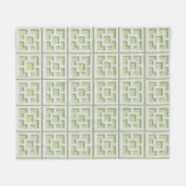 Retro Green Trellis Fleece Blanket (Voorkant (Horizontaal))