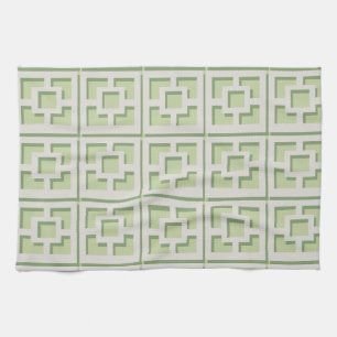 Retro Green Trellis Kitchen Towels Theedoek