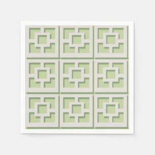 Retro Green Trellis Paper Napkin Servet