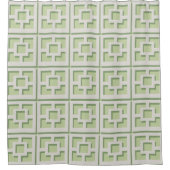 Retro Green Trellis Shower Curtain Douchegordijn (Voorkant)