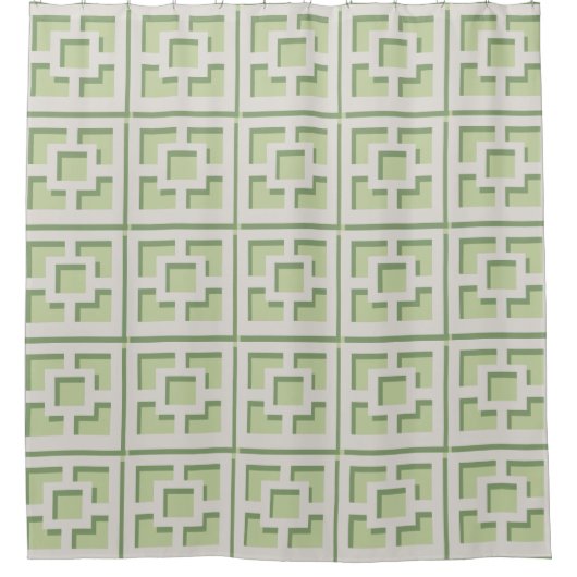 Retro Green Trellis Shower Curtain Douchegordijn (Voorkant)