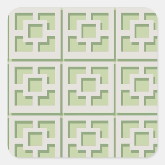Retro Green Trellis Sticker (Voorkant)