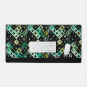 Retro Green Turquoise Blue Black Pop Art Motif (Clavier et souris)