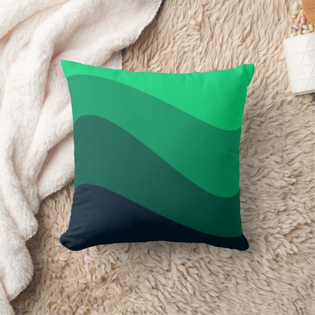 Retro Green Wave patroon Kussen (Deken)