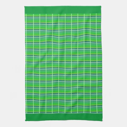 Retro Green White Pattern Kitchen Towel Theedoek (Verticaal)