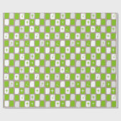 Retro Green & White Starburst Wrapping Paper Cadeaupapier (Vlak)