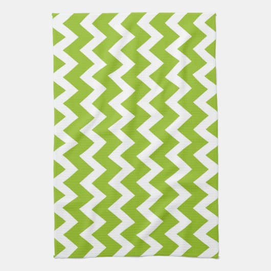 Retro GREEN Zig Zag Pattern Theedoek (Verticaal)