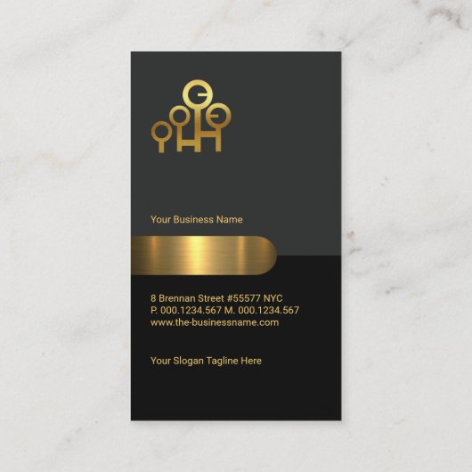 Retro Grey Black Column Manpower Consultant Visitekaartje (Achterkant)