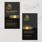 Retro Grey Black Column Manpower Consultant Visitekaartje (Voorkant / Achterkant)