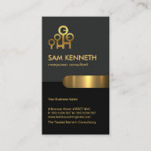 Retro Grey Black Column Manpower Consultant Visitekaartje (Voorkant)