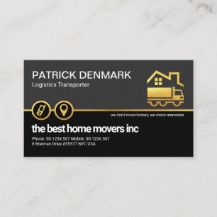 Retro Grey Black Layer Gold Truck-driver Visitekaartje