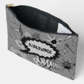 Retro Grey Custom Comic Book Pattern Personalised Etui (Open)