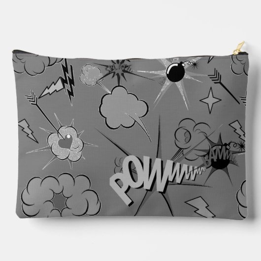 Retro Grey Custom Comic Book Pattern Personalised Etui (Achterkant)