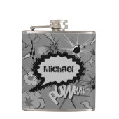 Retro Grey Custom Comic Book Pattern Personalised Heupfles (Voorkant)