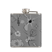 Retro Grey Custom Comic Book Pattern Personalised Heupfles (Achterkant)