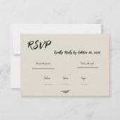Retro Grey Hand Written Scribble Wedding RSVP  (Devant)