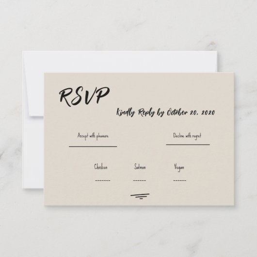 Retro Grey Hand Written Scribble Wedding RSVP  (Devant)