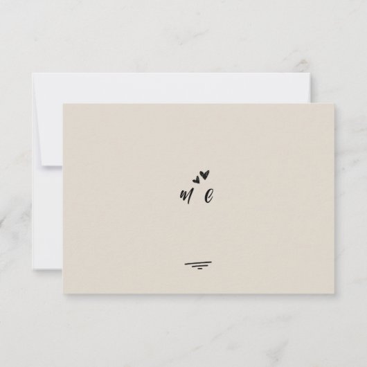 Retro Grey Hand Written Scribble Wedding RSVP (Dos)