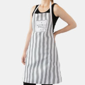Retro Grey Snoep Stripes Apron Schort (Insitu)