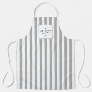 Retro Grey Snoep Stripes Apron Schort