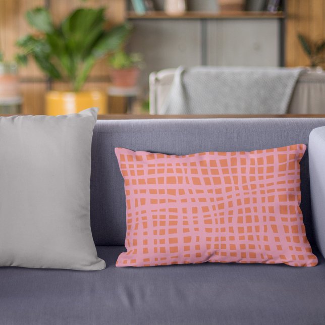 Retro Grid Abstract patroon Accent Kussen (Creator heeft geüpload)