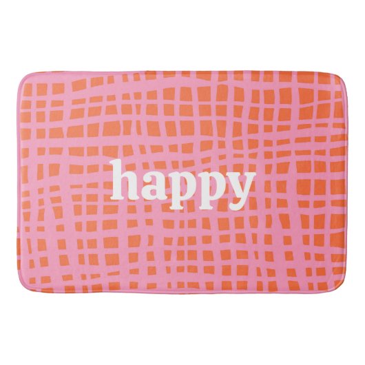 Retro Grid Abstract Patroon Badmat (Voorkant)