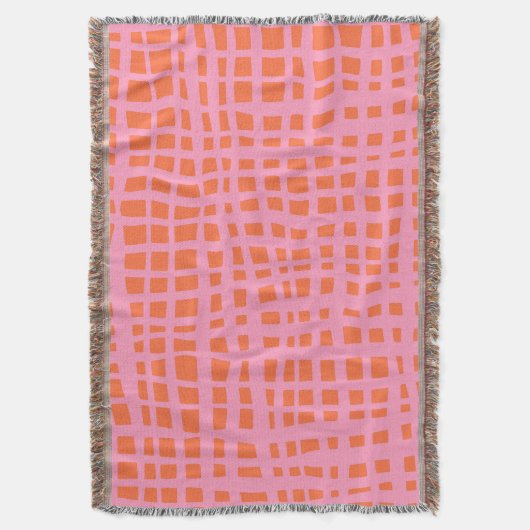 Retro Grid Abstract patroon Deken (Voorkant Verticaal)