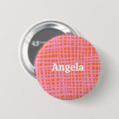 Retro Grid Abstract Patroon Ronde Button 5,7 Cm (Voorkant /achterkant)