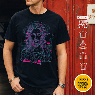 Retro Grid Jezus Koning der Koningen Openbaring 19 T-shirt
