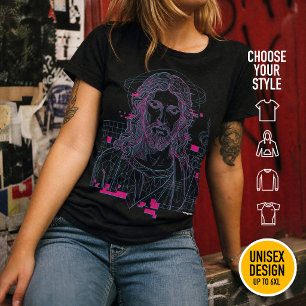 Retro Grid Jezus Koning der Koningen Openbaring 19 T-shirt